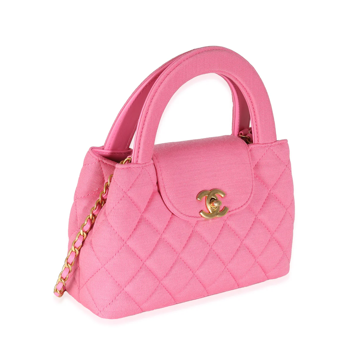 Chanel Replica Pink Quilted Jersey Nano Kelly Shopper - Image 3