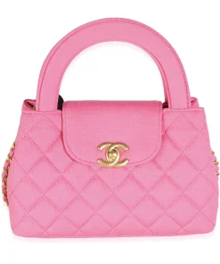 Chanel Replica Pink Quilted Jersey Nano Kelly Shopper
