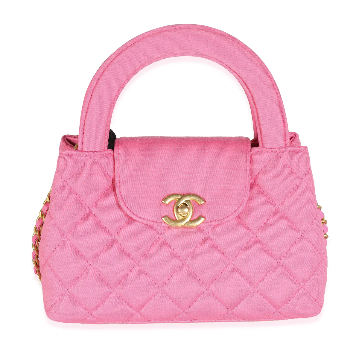 Chanel Replica Pink Quilted Jersey Nano Kelly Shopper