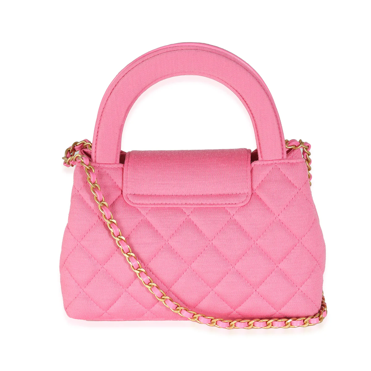 Chanel Replica Pink Quilted Jersey Nano Kelly Shopper - Image 4