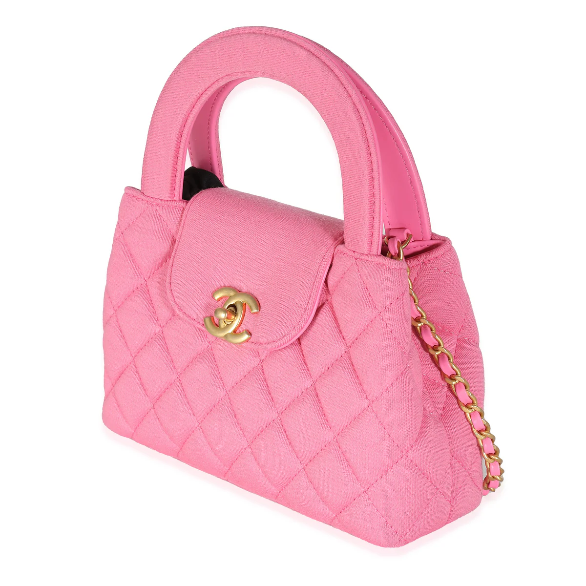Chanel Replica Pink Quilted Jersey Nano Kelly Shopper - Image 5