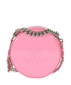 Chanel Replica Pink Patent CC Round As Earth Bag