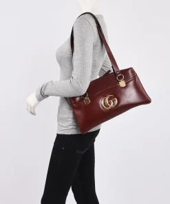 Alternative view of GUCCI Arli Leather Top Handle Burgundy Bag