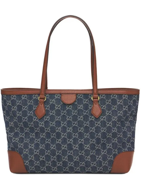 GUCCI Md Ophidia Gg Jacquard Denim Tote Bag - Image 3