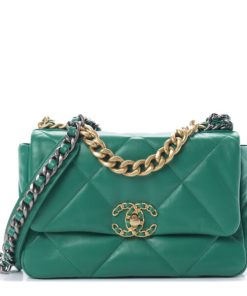 CHANEL 19 Replica Green Flap Bag