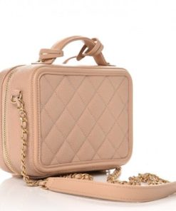 Alternative view of Chanel Replica Vanity Case Gold-tone Small Beige