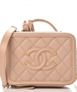 Chanel Replica Vanity Case Gold-tone Small Beige