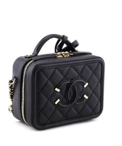 Alternative view of Chanel Replica Vanity Case Gold-tone Small Black