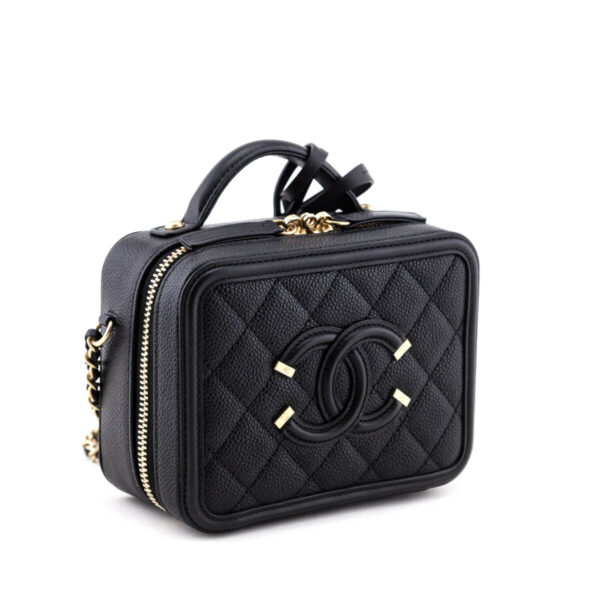 Chanel Replica Vanity Case Gold-tone Small Black - Image 2