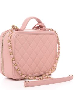 Alternative view of Chanel Replica Vanity Case Gold-tone Small Pink