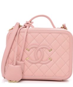 Chanel Replica Vanity Case Gold-tone Small Pink