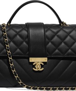 CHANEL Replica Black Gold Class CC Top Handle Bag