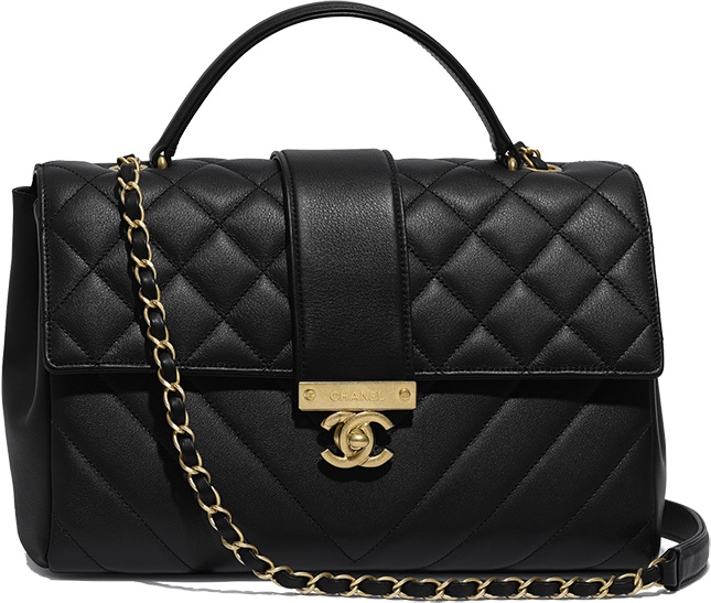 CHANEL Replica Black Gold Class CC Top Handle Bag