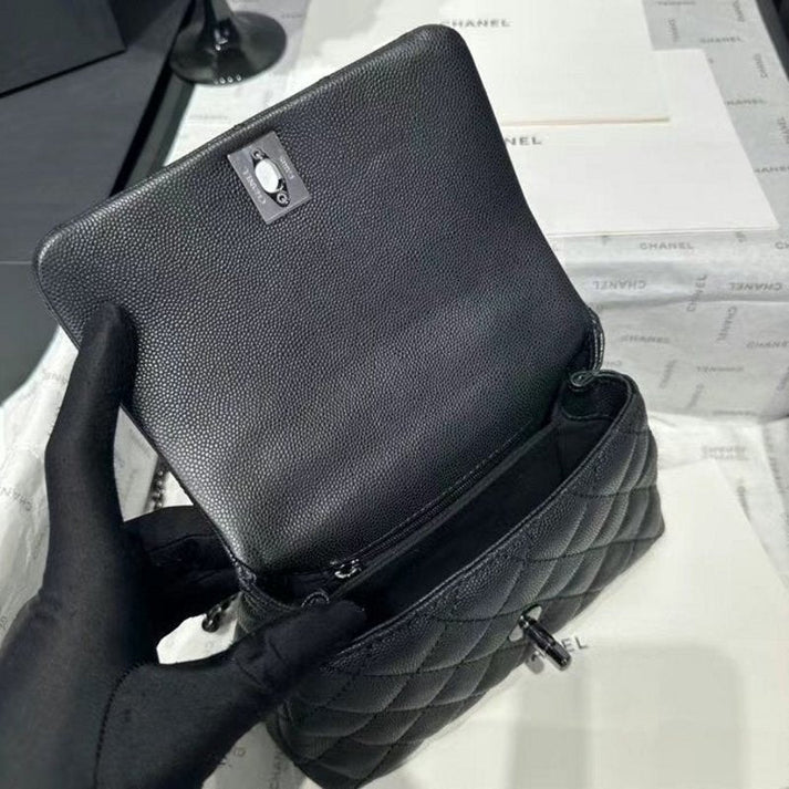 CHANEL Coco Mini Replica Top Lizard Handle Bag - Image 4