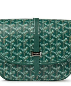Goyard Dupe Goyardine Belvedere Green Messenger Bag