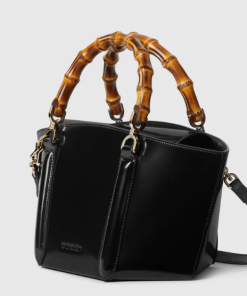 Alternative view of SMALL BAMBOO TOP HANDLE TOTE BAG