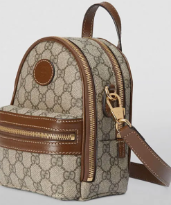 Alternative view of Gucci Mini Canvas Interlocking G Backpack Màu Nâu