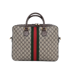 GG Gucci Shoulder Bag Coated Canvas Beige