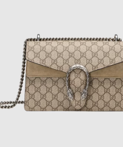 GUCCI Dionysus Medium GG Supreme Monogram Beige Bag