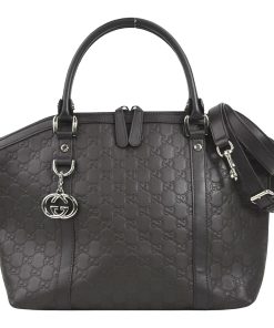 GUCCI Dark Brown Leather Shoulder Bag