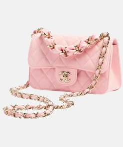 Chanel Replica Mini Shiny Lambskin & Gold-Tone Metal Pink
