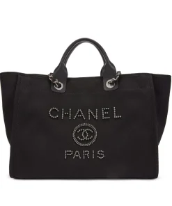 Chanel Large Replica Deauville Black Canvas