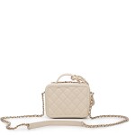 Alternative view of Chanel Replica Vanity Case Gold-tone Small White