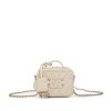 Chanel Replica Vanity Case Gold-tone Small White
