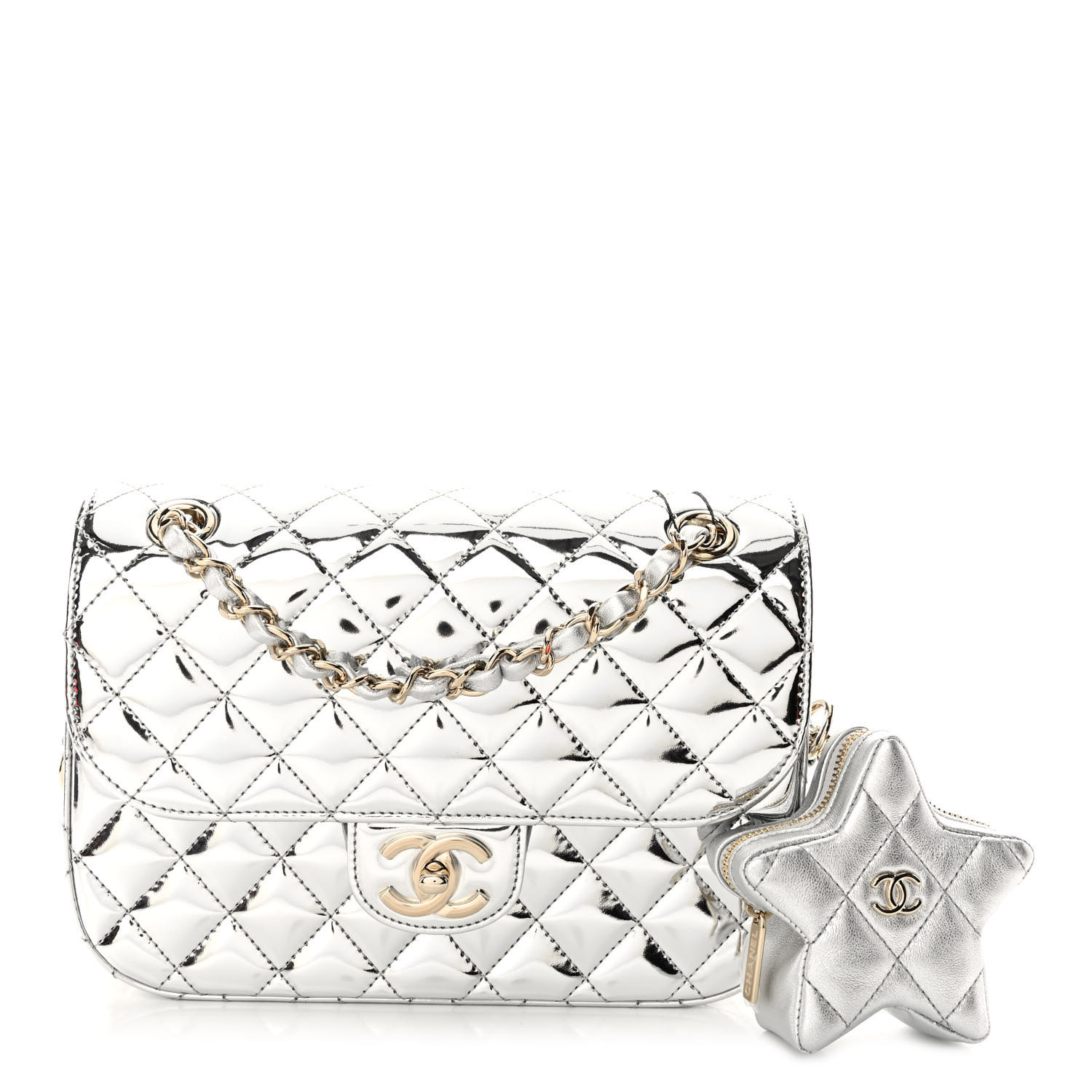 Chanel New Replica 24C Mirrored metallic Flap Shoulder Bag