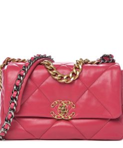 CHANEL 19 Replica Dark Pink Bag