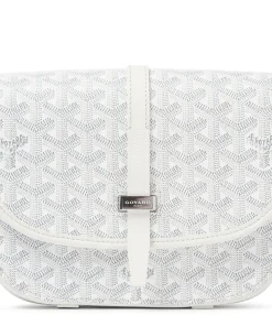 Fake Goyard Goyardine Belvedere White Messenger Bag