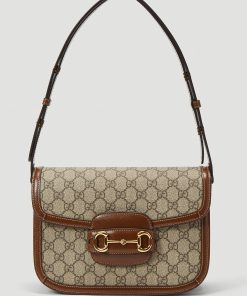 Alternative view of Gucci 1955 Horsebit Supreme Shoulder Bag in Brown