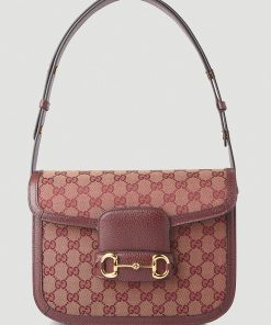 Alternative view of Gucci 1955 Horsebit Supreme Shoulder Bag in Burgundy