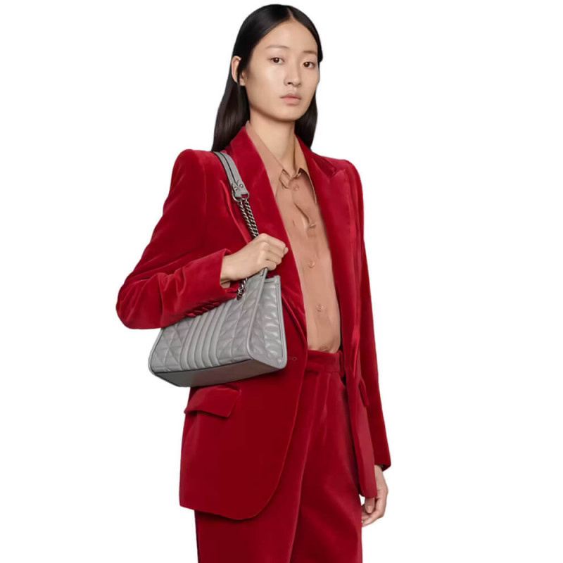 Gucci small GG Marmont tote bag Gray - Image 2