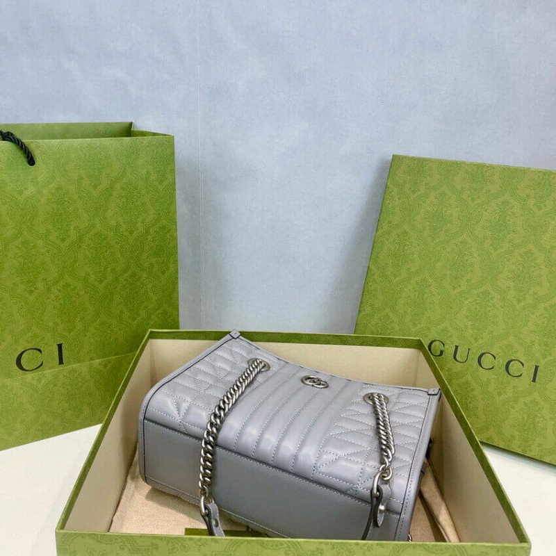 Gucci small GG Marmont tote bag Gray - Image 4