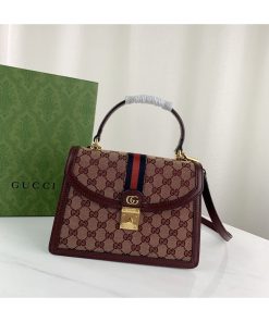 Gucci Ophidia Small Top Handle Burgundy