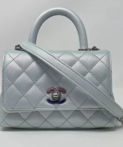 CHANEL Replica Coco Extra Mini Top Handle Light Blue Bag