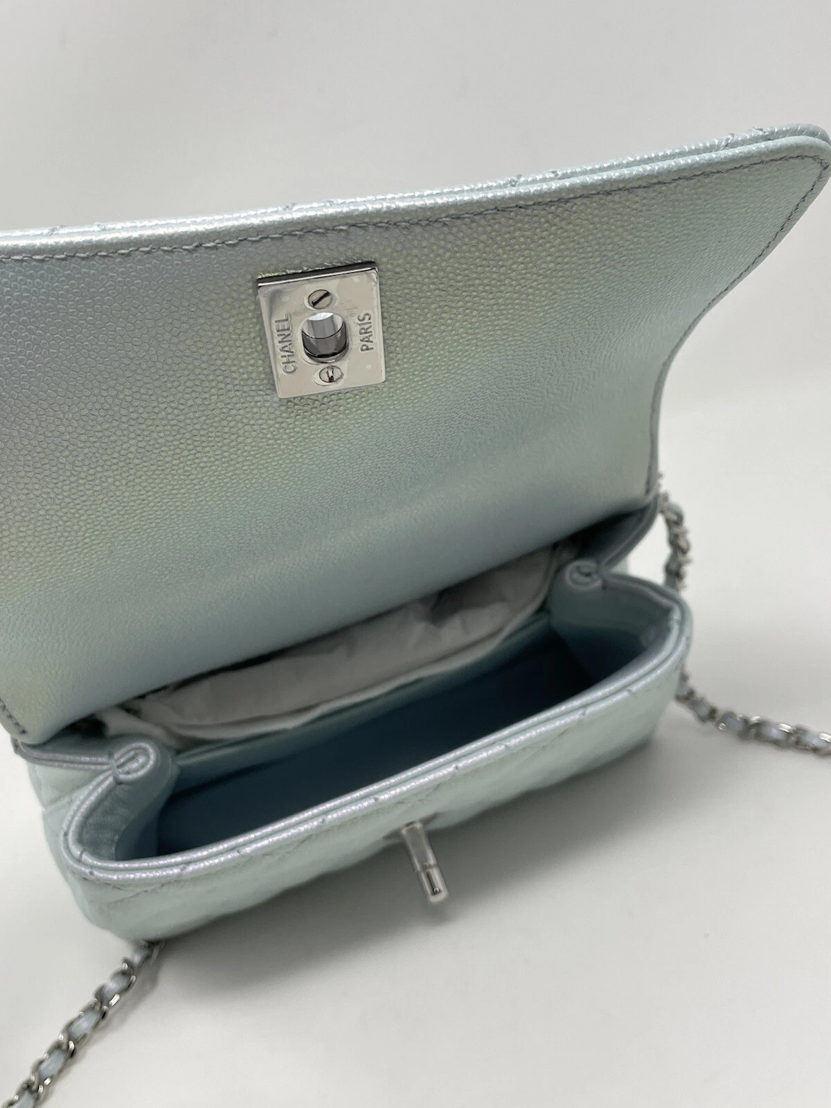 CHANEL Replica Coco Extra Mini Top Handle Light Blue Bag - Image 3