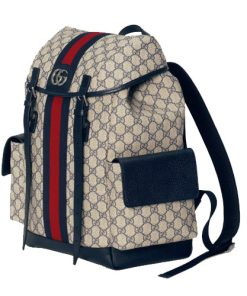 Alternative view of Ophidia GG medium backpack Blue and red Web